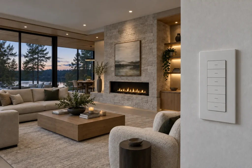 Home automation Monroe GA: custom home with Control4 lighting, shades and audio